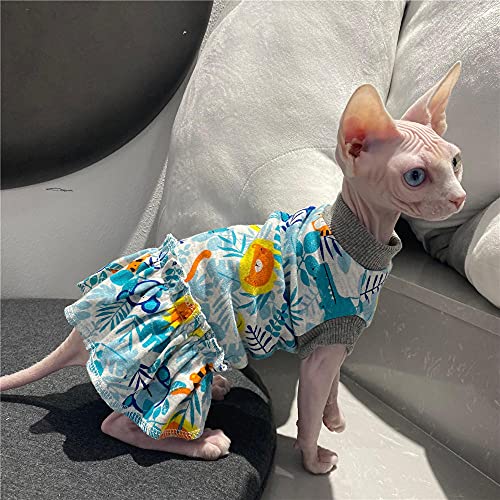 ZHIHAN Sphinx Katzenkleidung Devin Katze Cornish Haustierkleidung Blaues Prinzessinnenkleid, blau, M von ZHIHAN