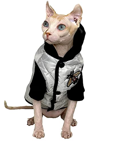 ZHIHAN Sphinx Katzenkleidung Devonshire Rex Katzenjacke haarlose Katze Doppelsteppweste Thermoanzug, Weste + Unterhemd, XXL- von ZHIHAN