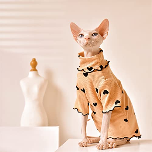 ZHIHAN Sphinx Katzenkleidung Haarlose Katze Devon Herbst und Winter Bodenshirt Baumwolle bequem, Farbe 2, XXL von ZHIHAN