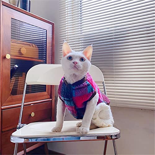 ZHIHAN Sphinx Katzenkleidung Haarlose Katze Devon Winterweste Lammfleece Thermojacke, Farbe 1, S von ZHIHAN