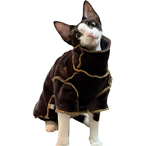 ZHIHAN Sphinx Katzenkleidung Winter Warmer Pullover haarlose Katze Flanell Bodenhemd Cornish Rex Katze Devon Rex Katzenkleidung, Bodenhemd, M von ZHIHAN