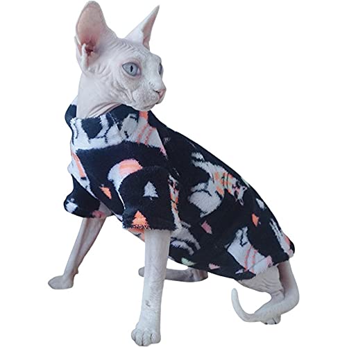 ZHIHAN Sphinx Katzenkleidung Winter Warmer Pullover haarlose Katze Korallenfleecekleidung Cornish Rex Katze Devon Rex Katze, Farbe 1, S von ZHIHAN