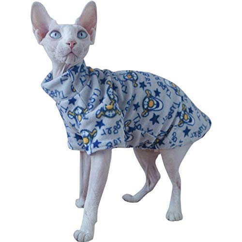 ZHIHAN Sphinx Katzenkleidung Winter warme Kleidung haarlose Katze Fleecepullover Cornish Rex Katze Devon Rex Katzenkleidung, Pullover, L von ZHIHAN