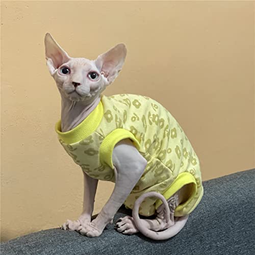 ZHIHAN Sphinx Katzenkleidung haarlose Katze Devon Herbst und Winter Reine Baumwolle dünner Samt 4-beiniger Pullover,4-beinige Kleidung,m von ZHIHAN