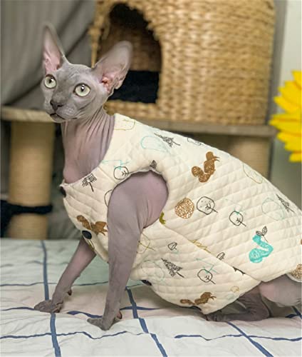 ZHIHAN Sphinx Katzenkleidung haarlose Katze Devon Herbst und Winter warme Steppweste, Weste, XXXL + von ZHIHAN