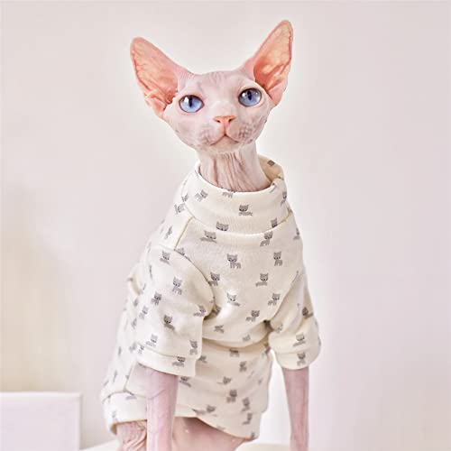 ZHIHAN Sphinx Katzenkleidung haarlose Katze Devon Winter-Baumwoll-Homewear mit Bodenhemd, Bodenhemd, XL von ZHIHAN