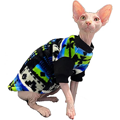 ZHIHAN Sphinx Katzenkleidung haarlose Katze Frühling und Herbst Korallen Fleece Pullover Kleiner Hund Katzenkleidung, Bildfarbe, L von ZHIHAN