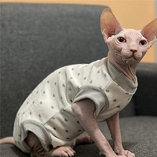 ZHIHAN Sphinx Katzenkleidung haarlose Katze Frühling und Herbst Plus Samtpullover 4 Fuß Kleidung, 4 Fuß Kleidung, XS von ZHIHAN