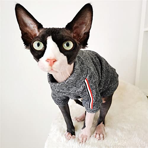 ZHIHAN Sphinx Katzenkleidung haarlose Katze Herbst/Winter Stretch-Bodenshirt, grau, XXL von ZHIHAN