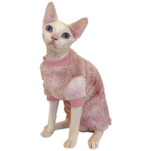 ZHIHAN Sphinx Katzenkleidung haarlose Katze Herbst und Winter Batik Warmer Pullover ärmellose Weste, Pullover mit Ärmeln, XS von ZHIHAN