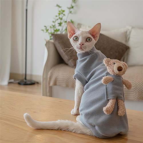 ZHIHAN Sphinx Katzenkleidung haarlose Katze Herbst und Winter Baumwollpullover, Umarmung Bär ärmellose Weste, Farbe 1,XXXL+ von ZHIHAN