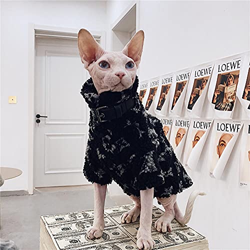 ZHIHAN Sphinx Katzenkleidung haarlose Katze Herbst und Winter Lammwolle warme Jacke Devonshire Rex Katze ärmellose Weste, Jacke mit Ärmeln, XXL von ZHIHAN