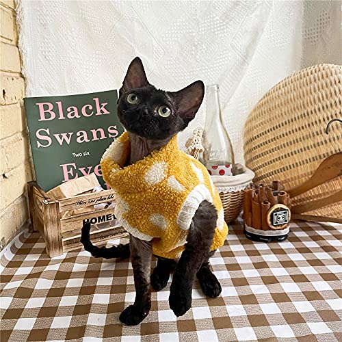 ZHIHAN Sphinx Katzenkleidung haarlose Katze Herbst und Winter Wattierte Weste Cornish Rex Katze Devonshire Rex Katzenkleidung, gelb, XXXL+ von ZHIHAN