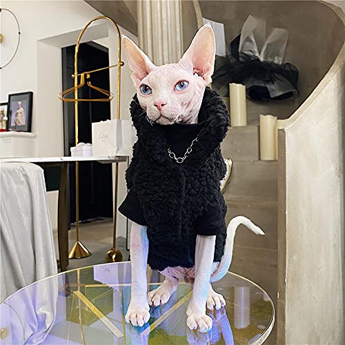 ZHIHAN Sphinx Katzenkleidung haarlose Katze Herbst und Winter warme Jacke Devonshire Rex Katze ärmellose Weste, ärmellose Weste, XL von ZHIHAN