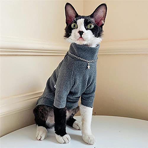 ZHIHAN Sphinx Katzenkleidung haarlose Katze Kation Base Shirt Mehrfarbig optional Warmer Pullover, grau, XL von ZHIHAN