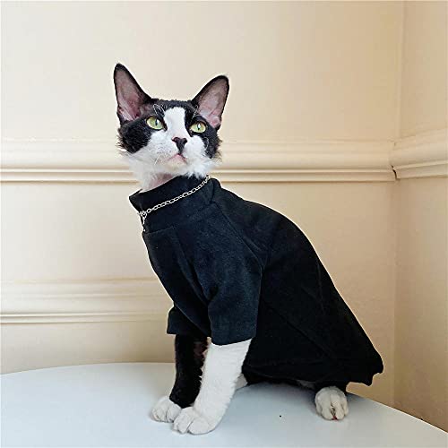 ZHIHAN Sphinx Katzenkleidung haarlose Katze Kation Base Shirt Mehrfarbig optional Warmer Pullover, schwarz, XS von ZHIHAN