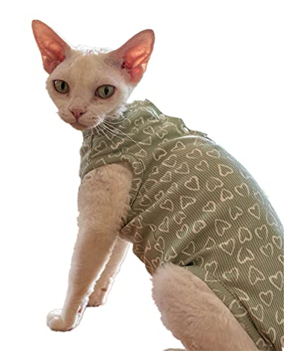 ZHIHAN Sphinx Katzenkleidung haarlose Katze Stretch 4-Bein Bauchschutzweste, Sterilisationsanzug, Farbe 1,XXL+ von ZHIHAN