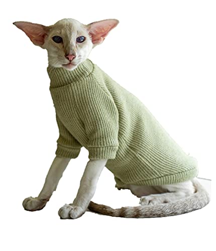 ZHIHAN Sphinx Katzenkleidung haarlose Katze Stretch-Strickpullover hypoallergen und tropffrei, Farbe 1, S+ von ZHIHAN