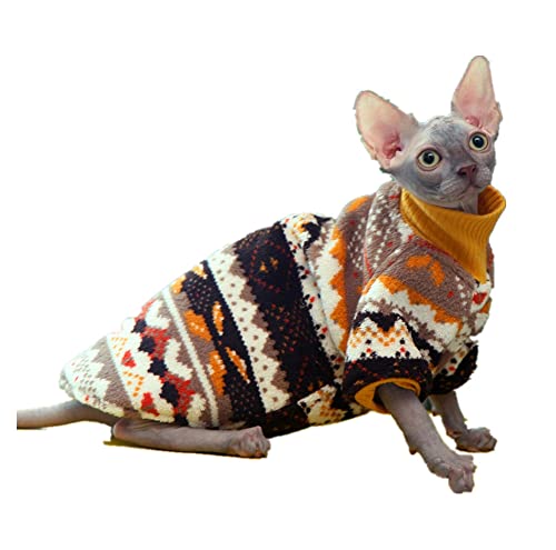 ZHIHAN Sphinx Katzenkleidung haarlose Katze Winter Dicke warme Kleidung Stehkragen Pullover locker, Pullover, S von ZHIHAN