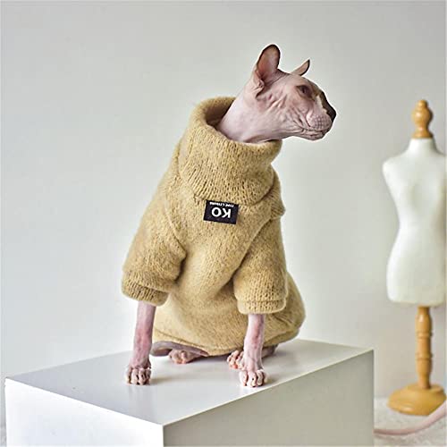 ZHIHAN Sphinx Katzenkleidung haarlose Katze Winter Warmer Pullover Rollkragenpullover, Farbe 1, L von ZHIHAN