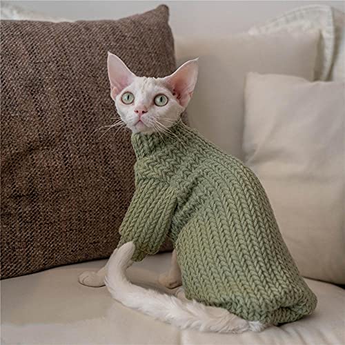 ZHIHAN Sphinx Katzenkleidung haarlose Katze grüner Pullover Haustierpullover, Farbe 1, L+ von ZHIHAN