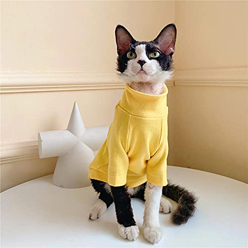 ZHIHAN Sphinx-Katzenkleidung haarloses Katzen-Kation-Basishemd Mehrfarbig optional Warmer Pullover, gelb, L von ZHIHAN