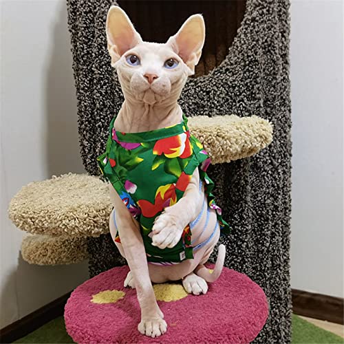 ZHIHAN Sphynx Katzenkleidung Haarlose Katze Devon Baumwollweste atmungsaktiv und bequem, grün, XXXL von ZHIHAN