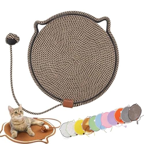 Celery Pets Clawloom Dual Scratching Pad, Celery Pets Sisal Cat Scratcher Mat, 17”/20” Dual Natural Cotton Rope Cat Scratching Mat Cat Scratching Pads for Indoor Cats with Cat Toys (Coffee,17in) von ZHKVAG