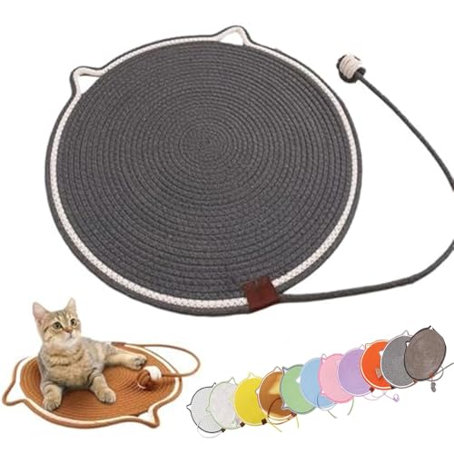 Celery Pets Clawloom Dual Scratching Pad, Celery Pets Sisal Cat Scratcher Mat, 17”/20” Dual Natural Cotton Rope Cat Scratching Mat Cat Scratching Pads for Indoor Cats with Cat Toys (Gray,17in) von ZHKVAG