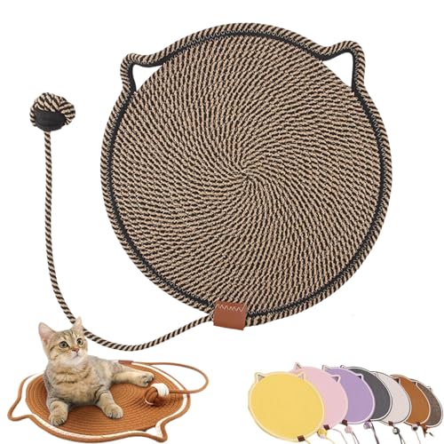 Celery Pets Dual Scratching Pad, Scratching Pads for Indoor Cats, Cat Scratch Pads, Cat Scratching mat Natural Cotton Rope Cat Scratching Pad,Large Size Cat Bed Cat Scratching Pad (17in,Coffee) von ZHKVAG