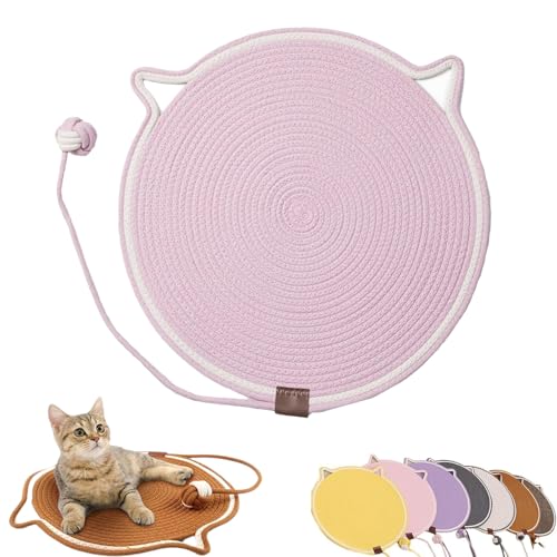 ZHKVAG Celery Pets Dual Scratching Pad, Scratching Pads for Indoor Cats, Cat Scratch Pads, Cat Scratching mat Natural Cotton Rope Cat Scratching Pad,Large Size Cat Bed Cat Scratching Pad (17in,Pink) von ZHKVAG