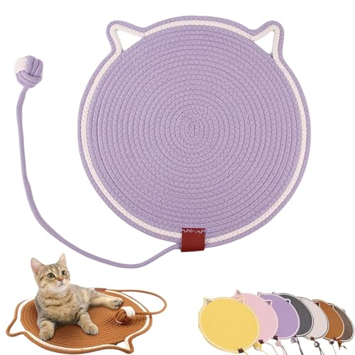 Celery Pets Dual Scratching Pad, Scratching Pads for Indoor Cats, Cat Scratch Pads, Cat Scratching mat Natural Cotton Rope Cat Scratching Pad,Large Size Cat Bed Cat Scratching Pad (17in,Purple) von ZHKVAG