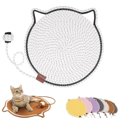 Celery Pets Dual Scratching Pad, Scratching Pads for Indoor Cats, Cat Scratch Pads, Cat Scratching mat Natural Cotton Rope Cat Scratching Pad,Large Size Cat Bed Cat Scratching Pad (17in,White) von ZHKVAG