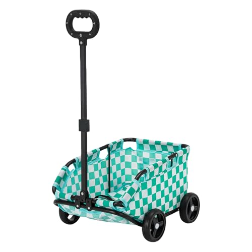 ZHOUBA Haustier Kinderwagen mit hochwertigen Materialien langlebige Haustier-Transportlösung Haustier Kinderwagen Hundewagen 4 Räder Kleine Hunde Katzen Kinderwagen zum Fahren gehen Grün von ZHOUBA