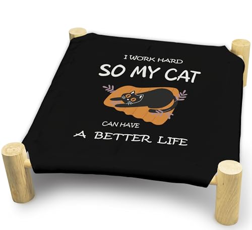 ZHTHE Katzen-Hängematten-Bett, dieses Bett gehört zu My Cat Katzenbetten, Holz-Katzenbetten für Katzen, kleine Hunde, atmungsaktives Outdoor-Katzenbett für alle Jahreszeiten, Haustierbetten im von ZHTHE