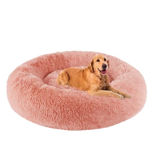 ZHULONGRUSHUI Hundebett Grosse Hunde,Hundekissen Waschbar Hundekorb Flauschig,plüsch Hundekissen rund Kuschelbett Donut,Mittelgroße und Große Hunde,Katzen und Andere Haustiere von ZHULONGRUSHUI