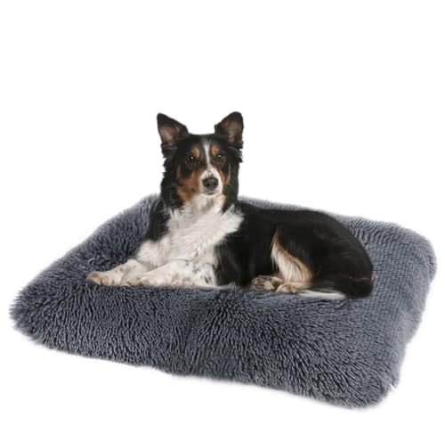 ZHULONGRUSHUI Hundebett Kleine Hunde,Hundekissen,Flauschige Hundematte,rutschfeste Unterseite,Haustierbett Hundematratze,Hundekorb,weiche Polsterung,maschinenwaschbar,tragbar(Dunkelgrau) von ZHULONGRUSHUI