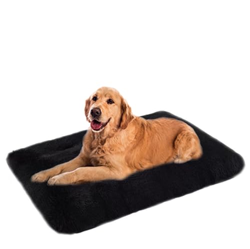 ZHULONGRUSHUI Hundebett Waschbar,Plüsch Flauschig Hundekorb Hundebett,Haustierbett,Hundesofa,Hundekissen,Rutschfestes Hundematte,Weich& Bequem,für Kleine,Mittlere und Große Hunde Katzen(Schwarz) von ZHULONGRUSHUI