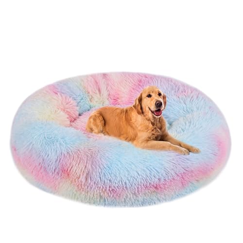 ZHULONGRUSHUI Hundebett für Mittelgroße Hunde und Große Hunde,Hundebett rund Hundekissen Hundesofa Katzenbett Donut,waschbar,Hundebett flauschig,Katzenkörbchen Warm Winter(Farbe) von ZHULONGRUSHUI