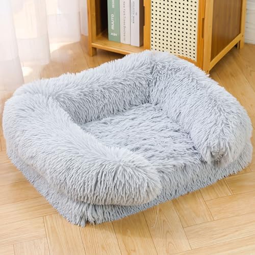 ZHULONGRUSHUI Orthopädisches Hundebett, Katzenbett, flauschige Hundematratze, großes Memory-Schaum-Hundesofa, Haustierbett mit abnehmbarem, waschbarem Bezug, M, für kleine und mittelgroße Hunde von ZHULONGRUSHUI