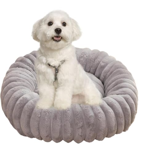 ZHUMCCY Donut-Hundebett, beruhigendes Hundebett für kleine Hunde, Katzenbett Weiches Donut-Plüsch-Hundebett, Runde Katzencouch, waschbar, rutschfest, für kleine Katzen und kleine Hunde von ZHUMCCY