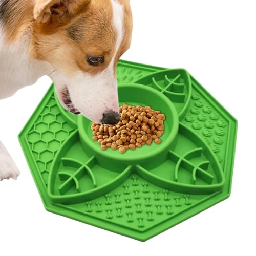 ZHUMCCY Hundefuttermatte,Licky Mat für Haustiere | Achteckiges Design Slow Food Pad,Hundekisten-Leckpads, langsamer Futterspender, Leckpad-Kisten-Trainingsspielzeug für mittelgroße und kleine Hunde von ZHUMCCY