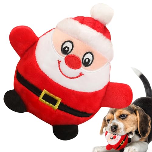 ZHUMCCY Hundekuscheltier-Kauspielzeug,Plüsch-Quietschspielzeug für Hunde - Chattering, weihnachtliches, interaktives Kauplüsch-Hundespielzeug - Plapperndes Kauspielzeug mit Weihnachtsmotiv, von ZHUMCCY