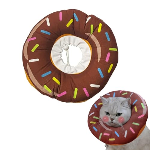 ZHUOKECE Katzen-Kegelhalsband, weich, niedliches Katzen-Donut-Katzen-Genesungshalsband, verstellbar, elisabethanisches Halsband für Wundheilung, bequem, leicht, Halskegel für Kätzchen, Welpen (Rosa-S) von ZHUOKECE