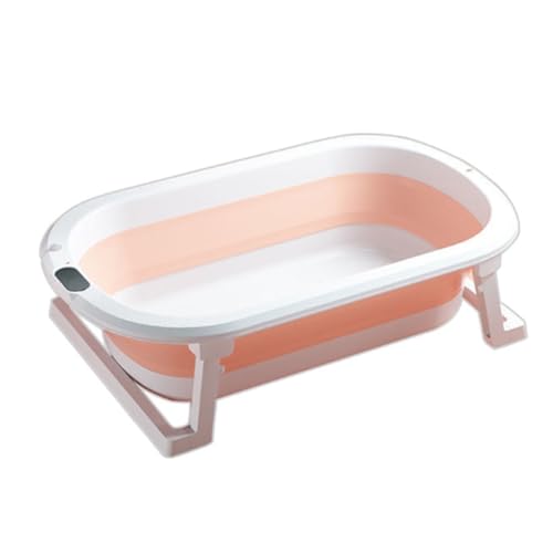 ZHXQRP Hundebadewanne Haustierbadewanne Tragbare Welpenbadewanne for Einfaches Baden und Aufbewahren for Kleine und Mittelgroße Haustiere Zusammenklappbare Haustier-Duschwanne mit Abflussloch(Pink) von ZHXQRP