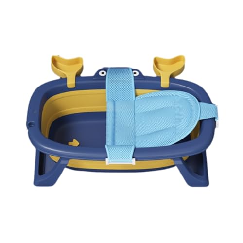 ZHXQRP Hundebadewanne Mehrzweck-Klappbadewanne for Haustiere for Baden/Duschen Tragbare Wäschewanne Faltbare Badewanne Aufbewahrungs-Organizer(Blue+Net Pad) von ZHXQRP