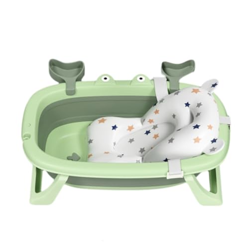 ZHXQRP Hundebadewanne Mehrzweck-Klappbadewanne for Haustiere for Baden/Duschen Tragbare Wäschewanne Faltbare Badewanne Aufbewahrungs-Organizer(Green+Cotton Pad) von ZHXQRP