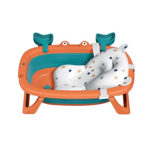 ZHXQRP Hundebadewanne Mehrzweck-Klappbadewanne for Haustiere for Baden/Duschen Tragbare Wäschewanne Faltbare Badewanne Aufbewahrungs-Organizer(Orange+Cotton Pad) von ZHXQRP