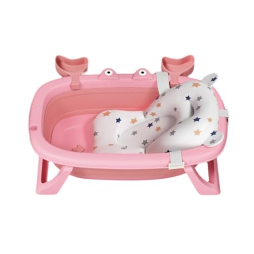 ZHXQRP Hundebadewanne Mehrzweck-Klappbadewanne for Haustiere for Baden/Duschen Tragbare Wäschewanne Faltbare Badewanne Aufbewahrungs-Organizer(Pink+Cotton Pad) von ZHXQRP