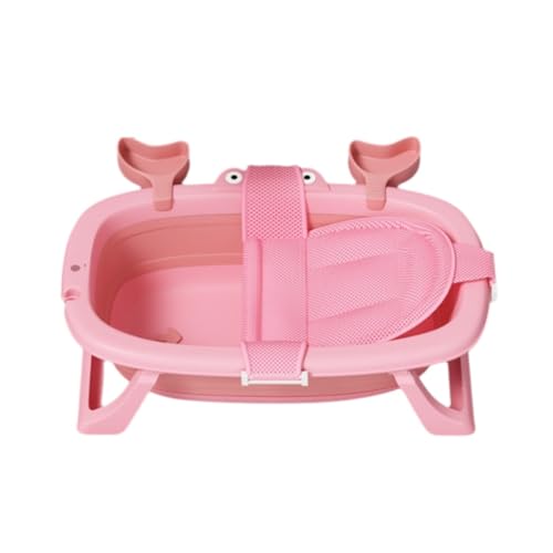 ZHXQRP Hundebadewanne Mehrzweck-Klappbadewanne for Haustiere for Baden/Duschen Tragbare Wäschewanne Faltbare Badewanne Aufbewahrungs-Organizer(Pink+Net Pad) von ZHXQRP